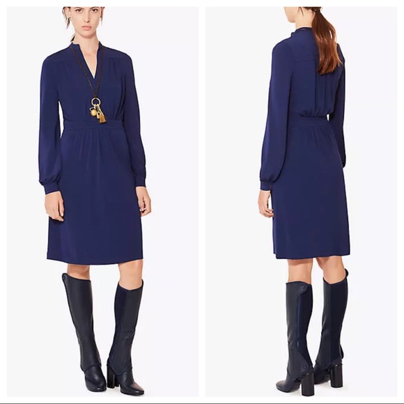 Tory Burch Navy Blue Valentina Tunic Dress Size M - Picture 4 of 8